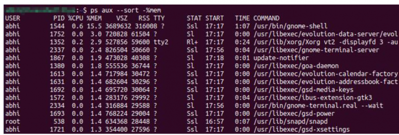 云服務(wù)器在Linux中CPU和內(nèi)存使用前10的進(jìn)程