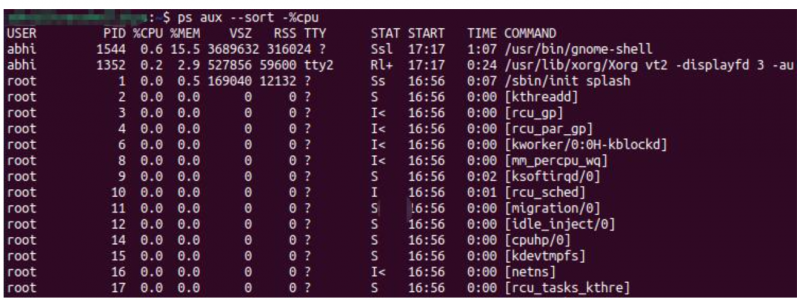 云服務(wù)器在Linux中CPU和內(nèi)存使用前10的進(jìn)程