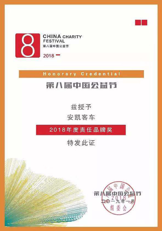 2018年中國公益節責任品牌獎