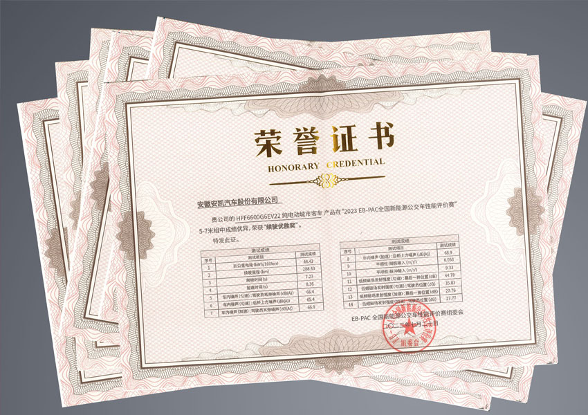 安凱客車斬獲2023全國新能源公交車性能評價賽六項大獎